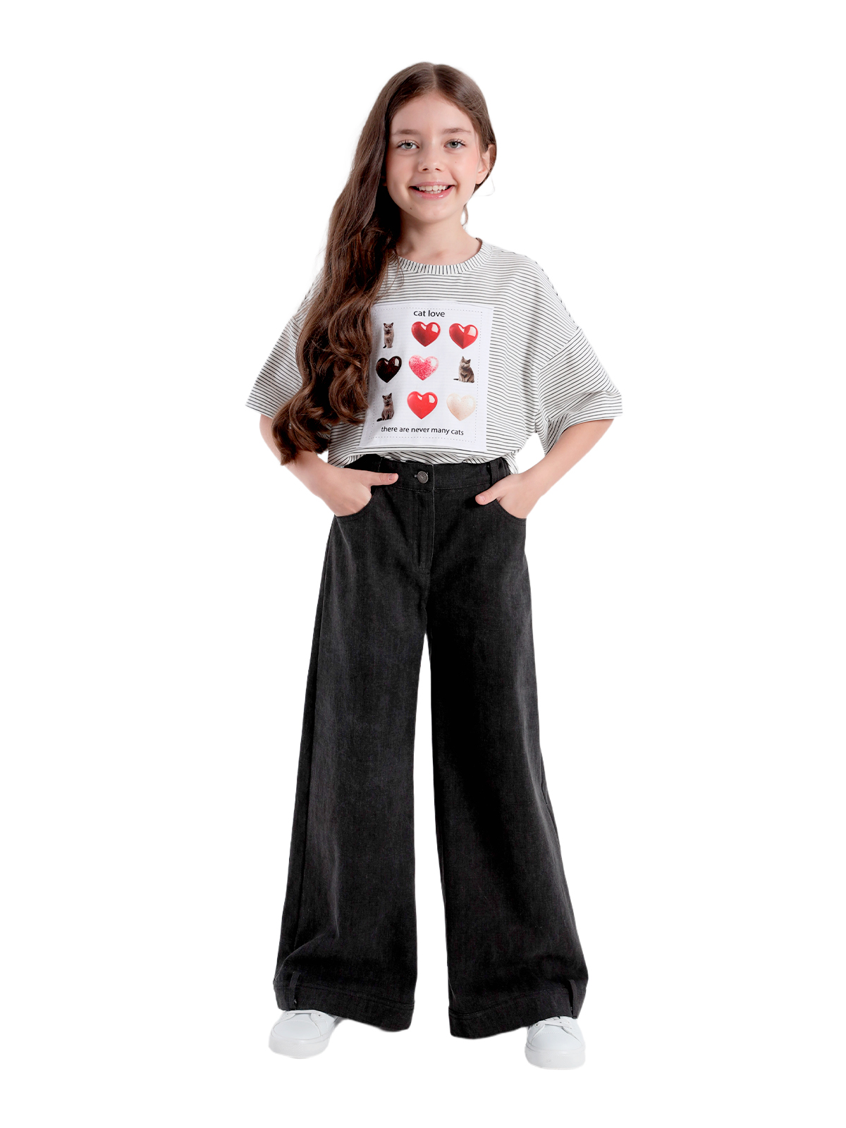 Брюки для девочки О57280 (черный)