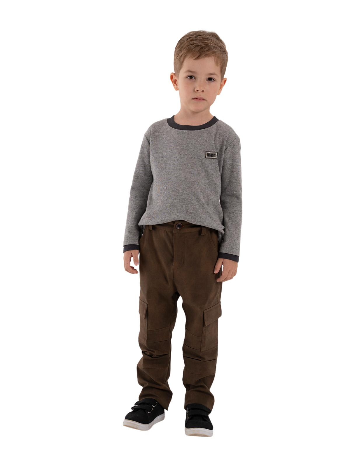 Брюки для мальчика О37184 (коричневый)