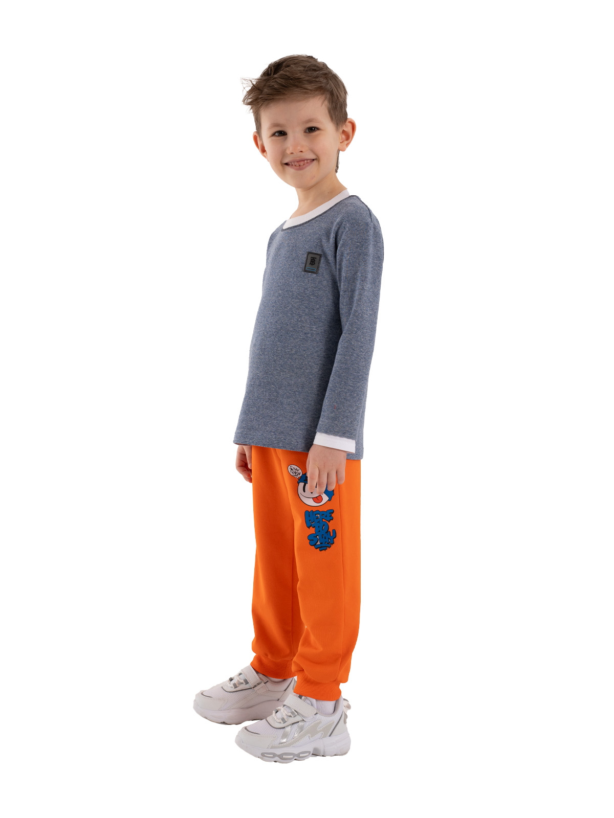 Брюки для мальчика О37128 (оранжевый)