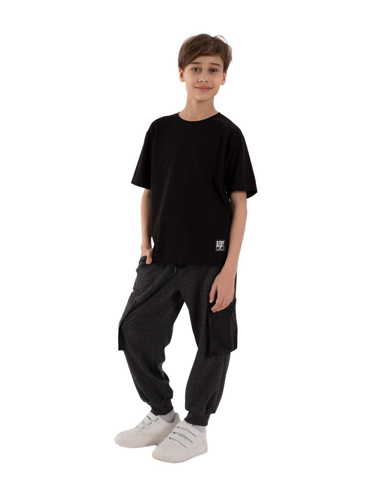 Брюки для мальчика О37164 (черный)