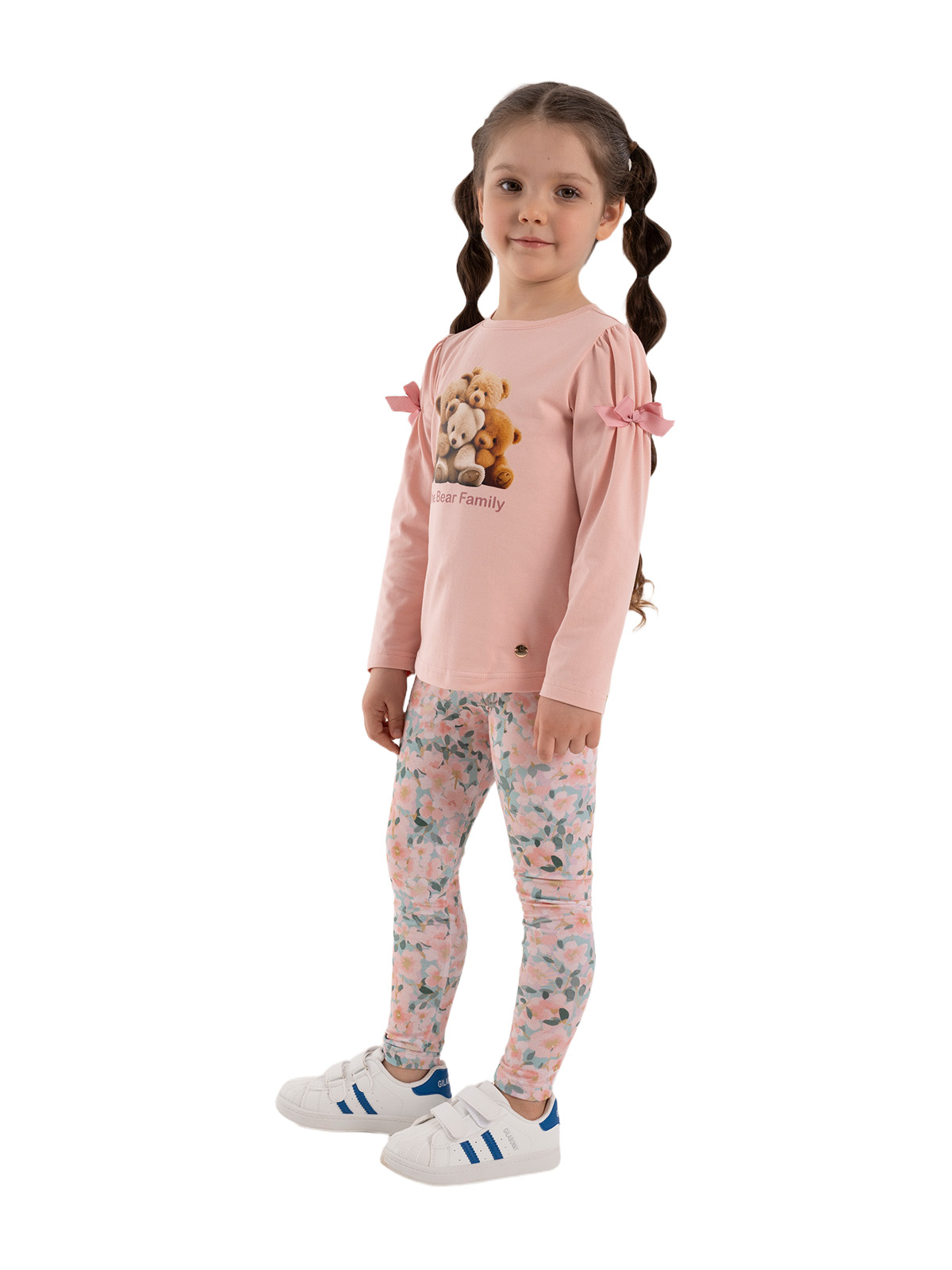 Брюки для девочки О67141 (розовый-зеленый)