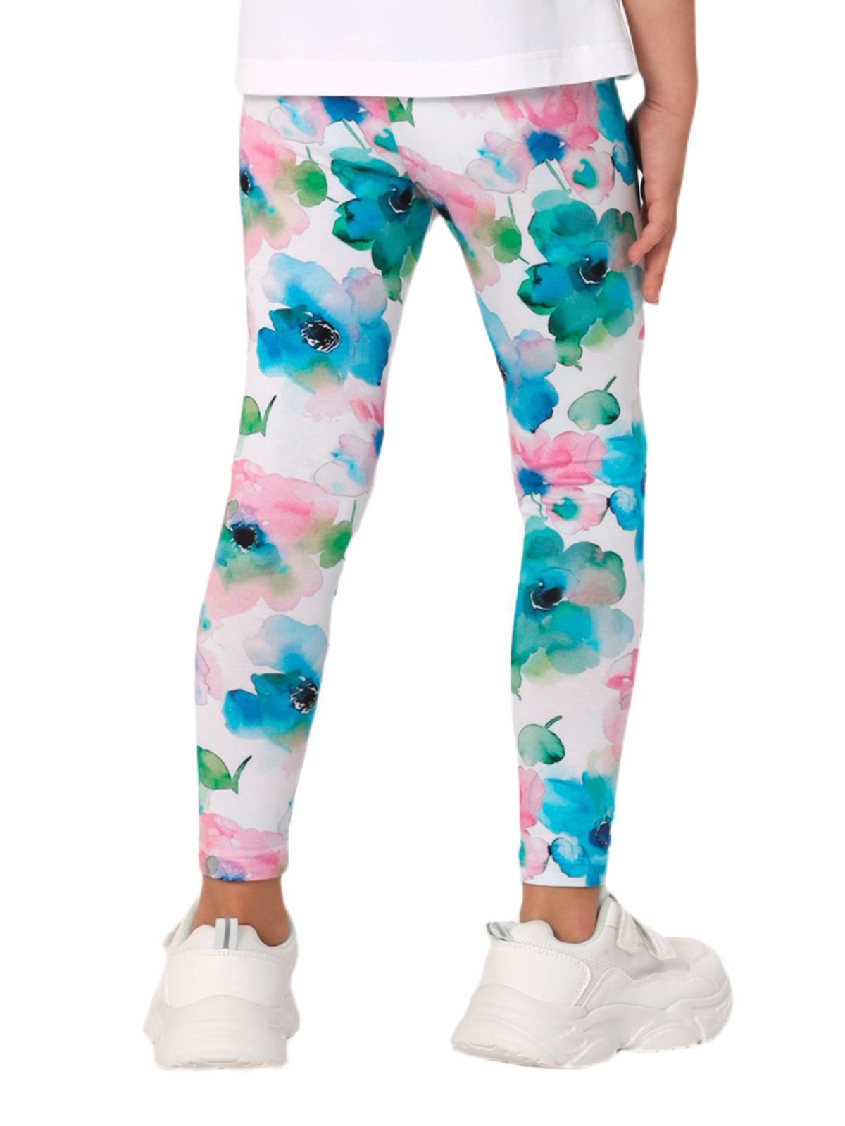 Брюки для девочки О57245 (розовый-бирюзовый)