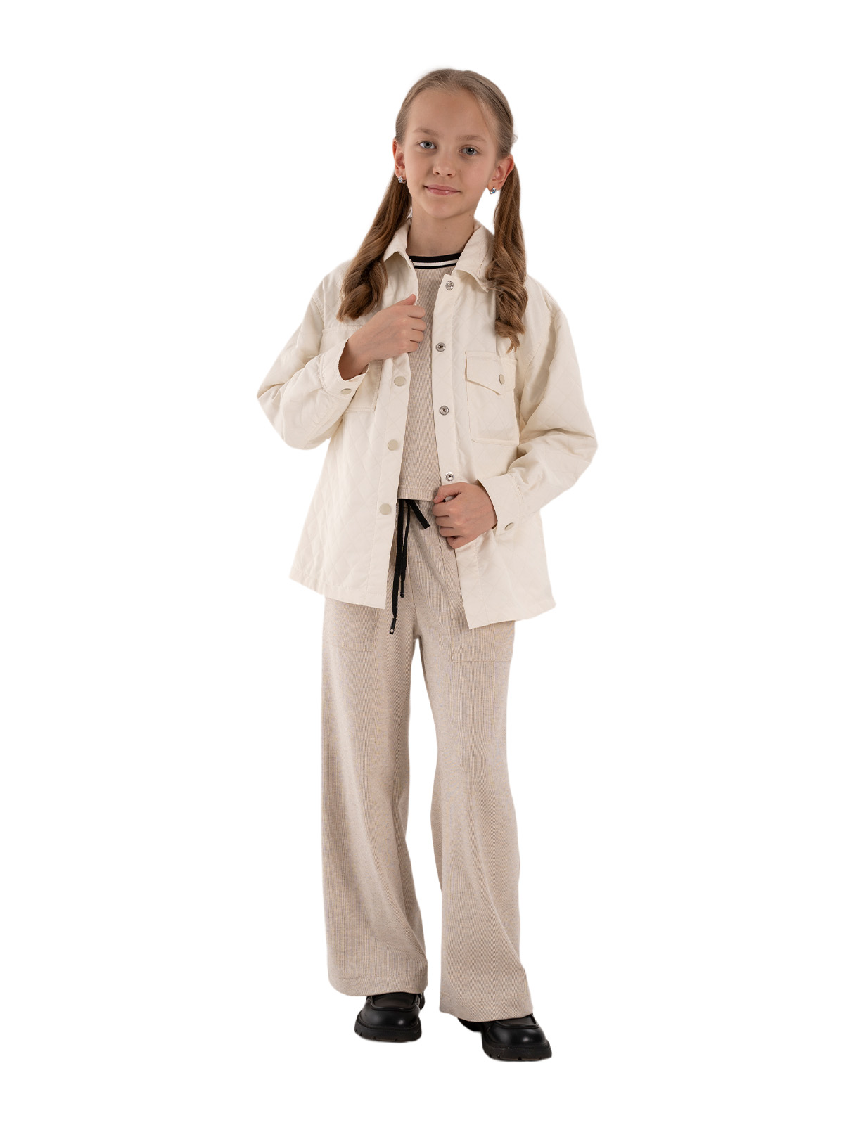 Брюки для девочки О67072 (бежевый)