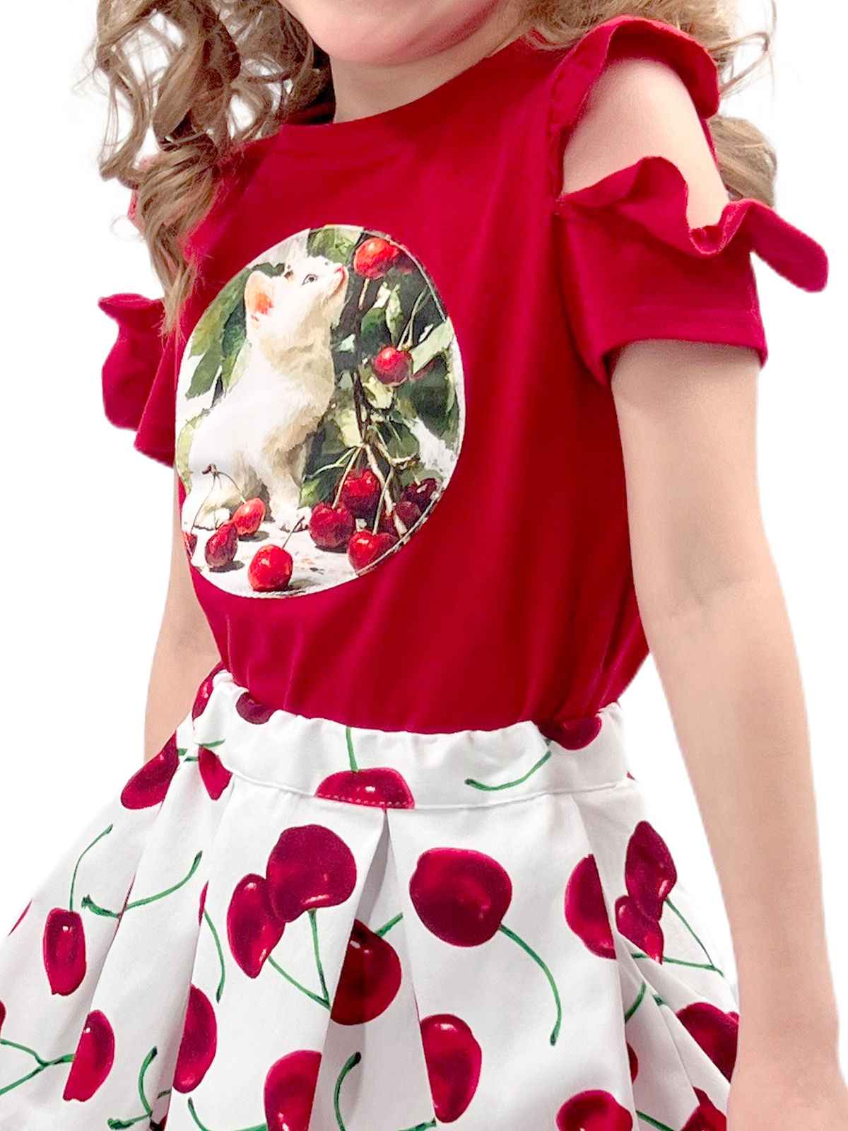 Блузка для девочки О54046 (красный)