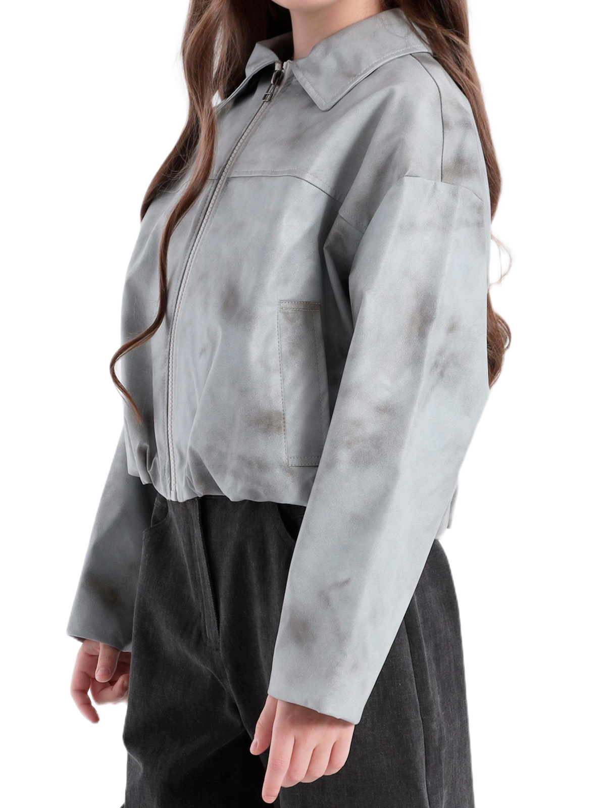 Куртка для девочки О57273 (серый)