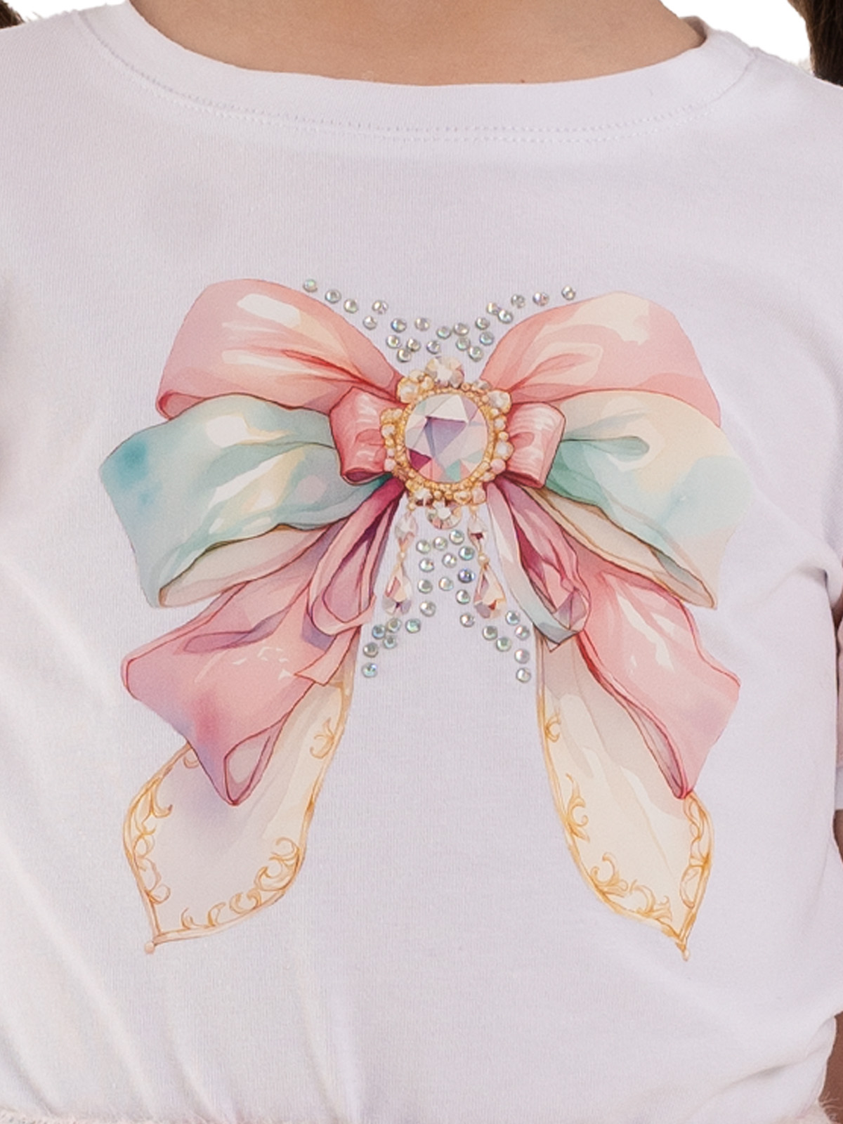 Джемпер для девочки О67193 (белый-розовый)