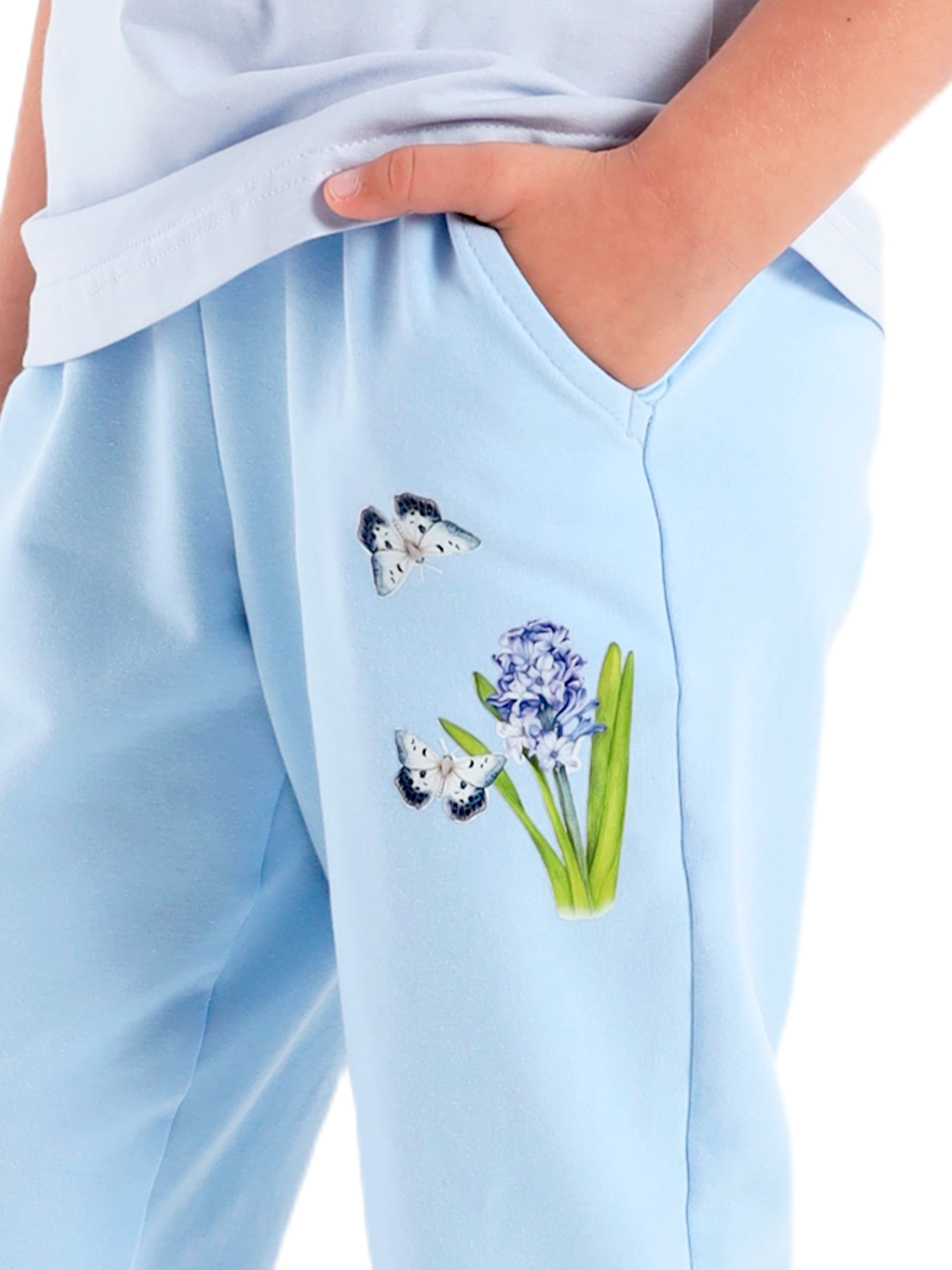 Брюки для девочки О57243 (голубой)