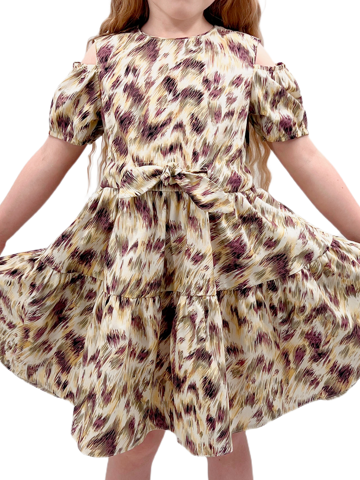 Платье для девочки О54747 (бежевый)