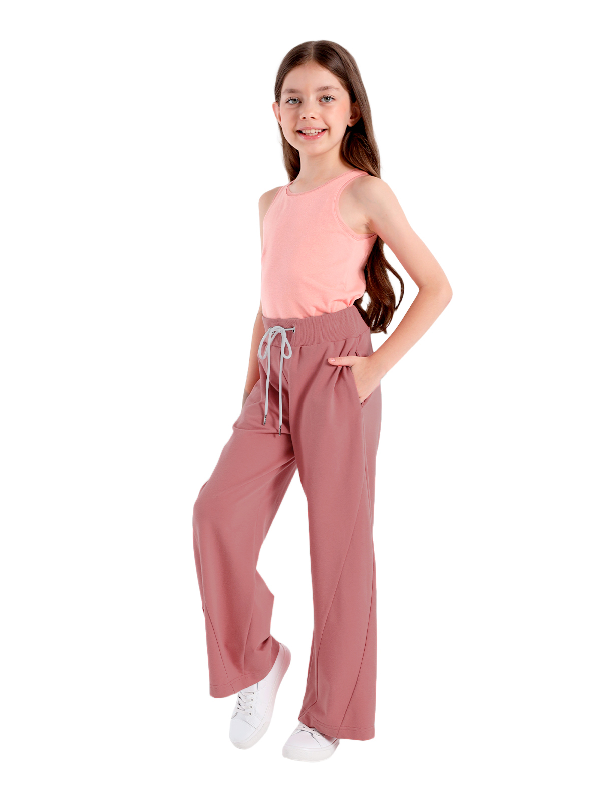 Брюки для девочки О57279 (красный)