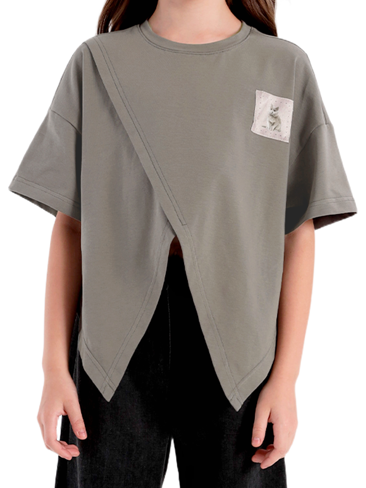 Джемпер для девочки О57276 (серый)