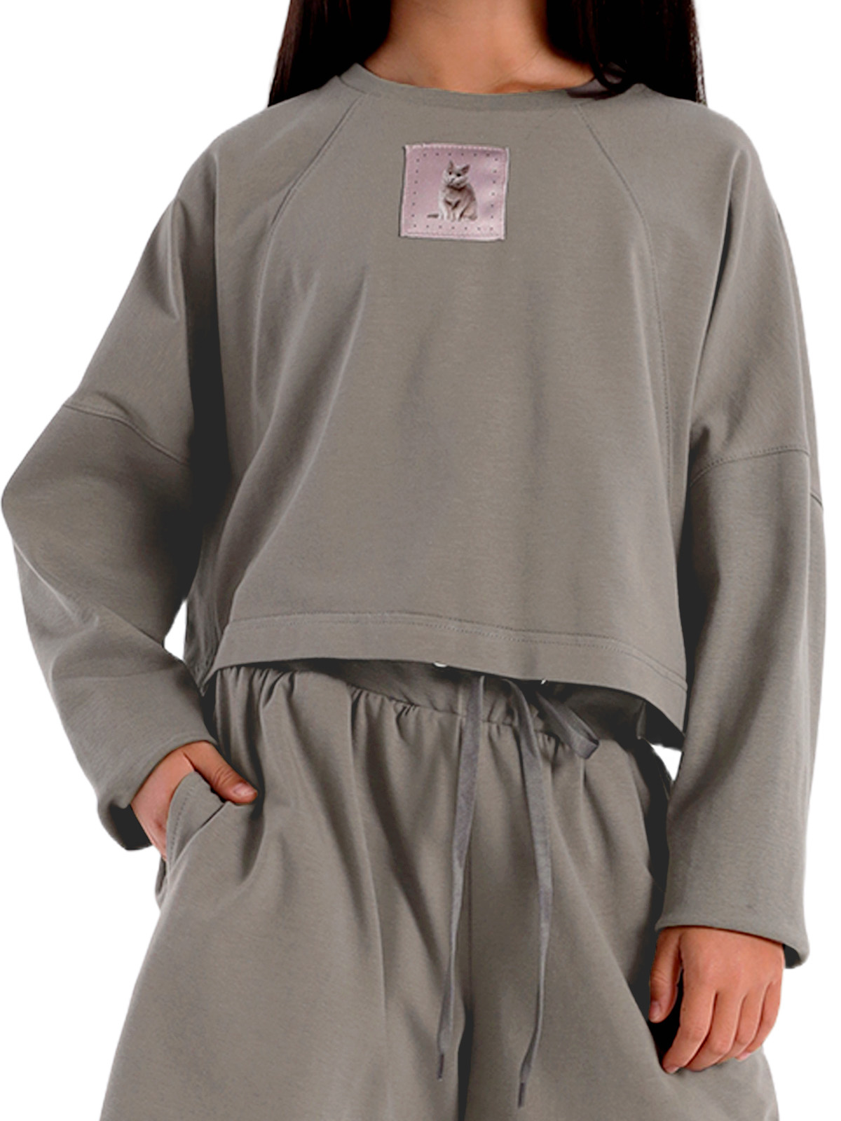 Джемпер для девочки О57274 (серый)