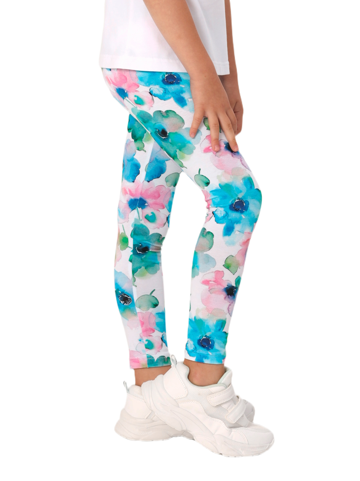 Брюки для девочки О57245 (розовый-бирюзовый)