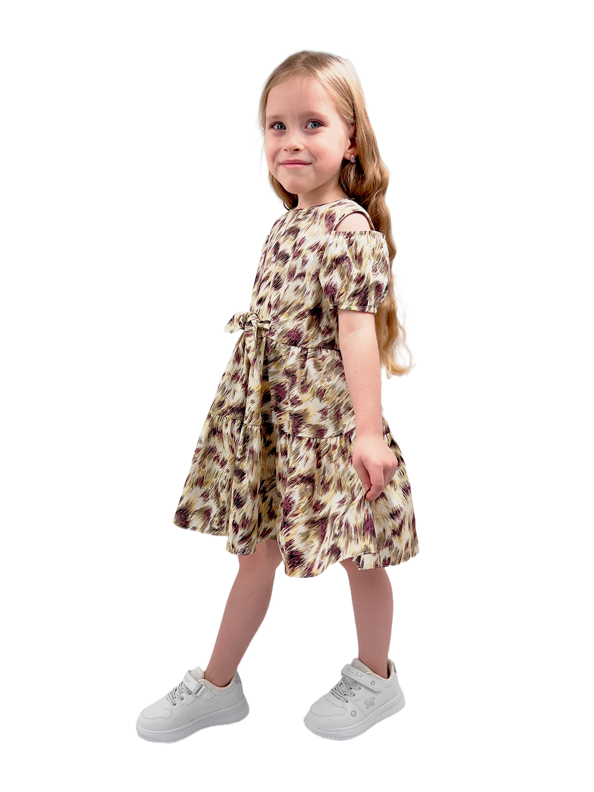 Платье для девочки О54747 (бежевый)