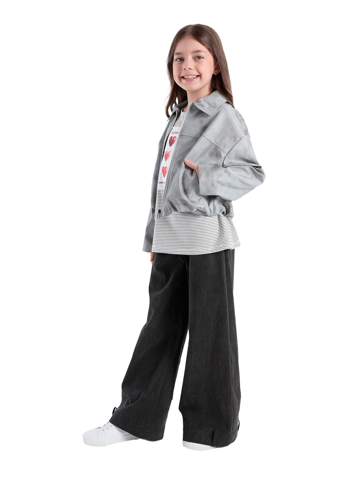 Куртка для девочки О57273 (серый)