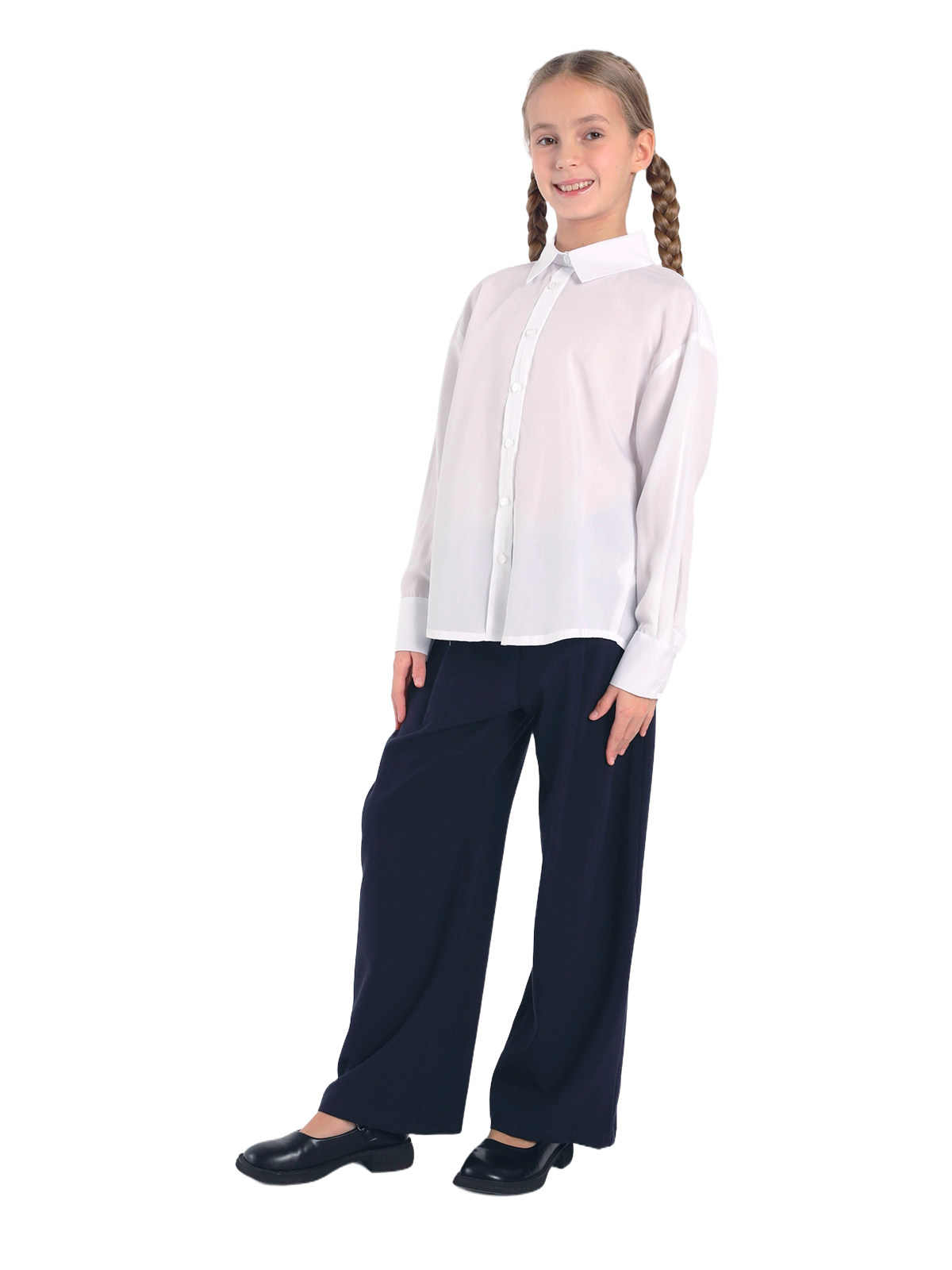 Блузка для девочки О76457 (белый)