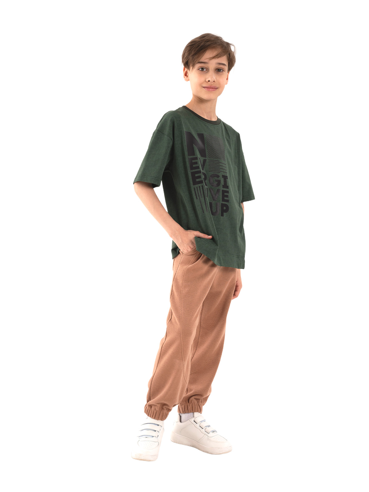 Брюки для мальчика О37170 (коричневый)