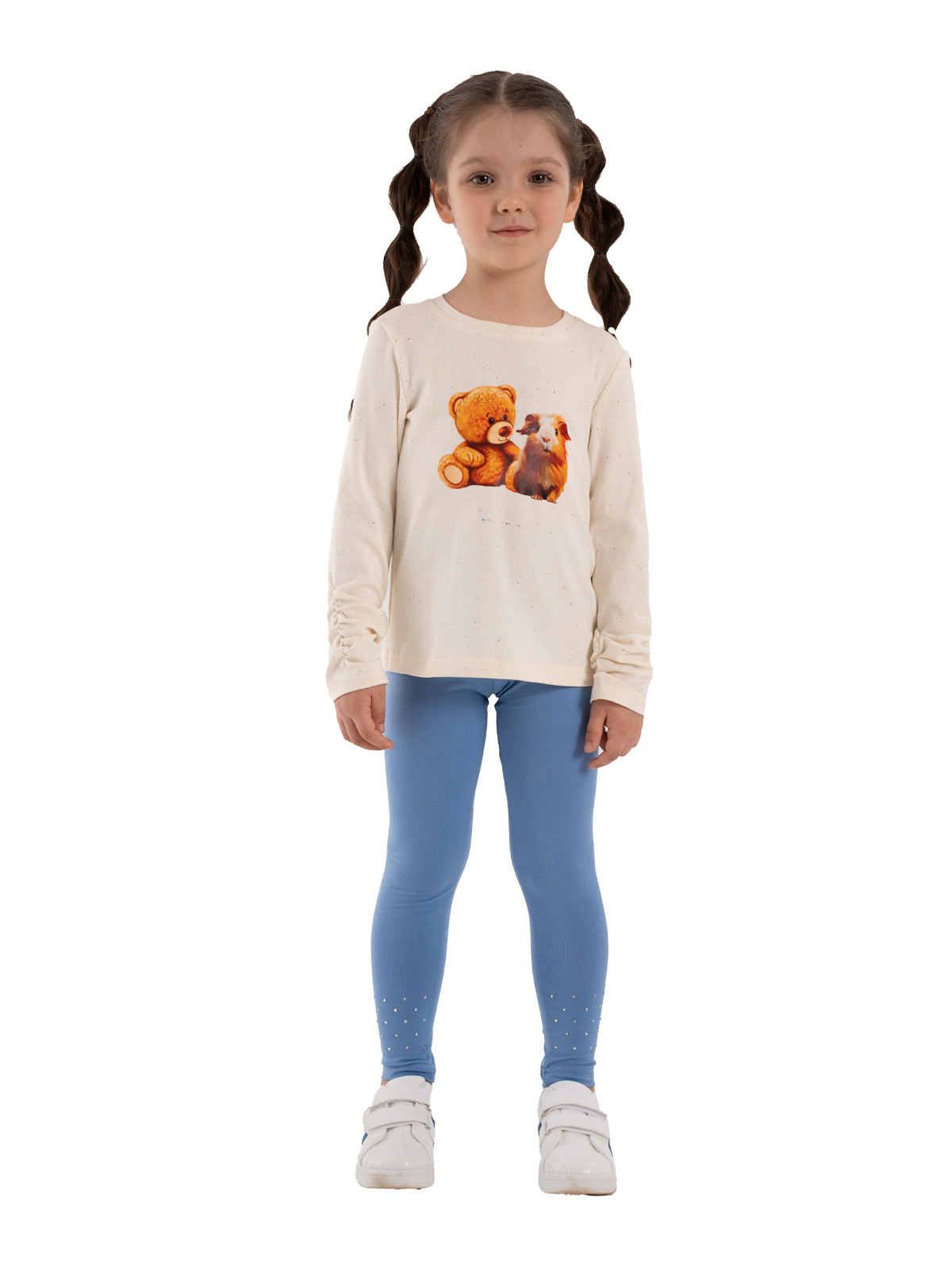 Брюки для девочки О67158 (синий)