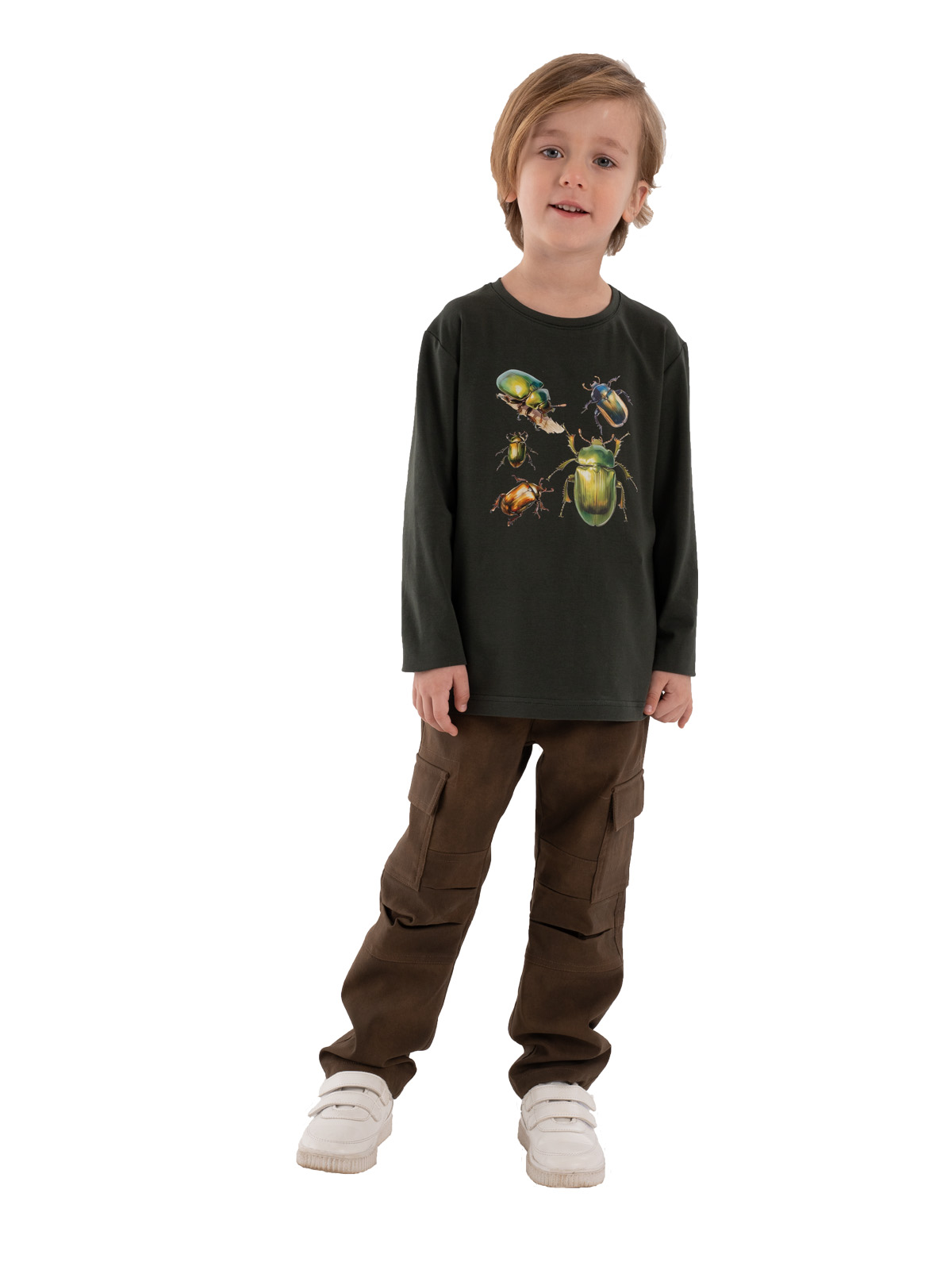 Брюки для мальчика О37184 (коричневый)