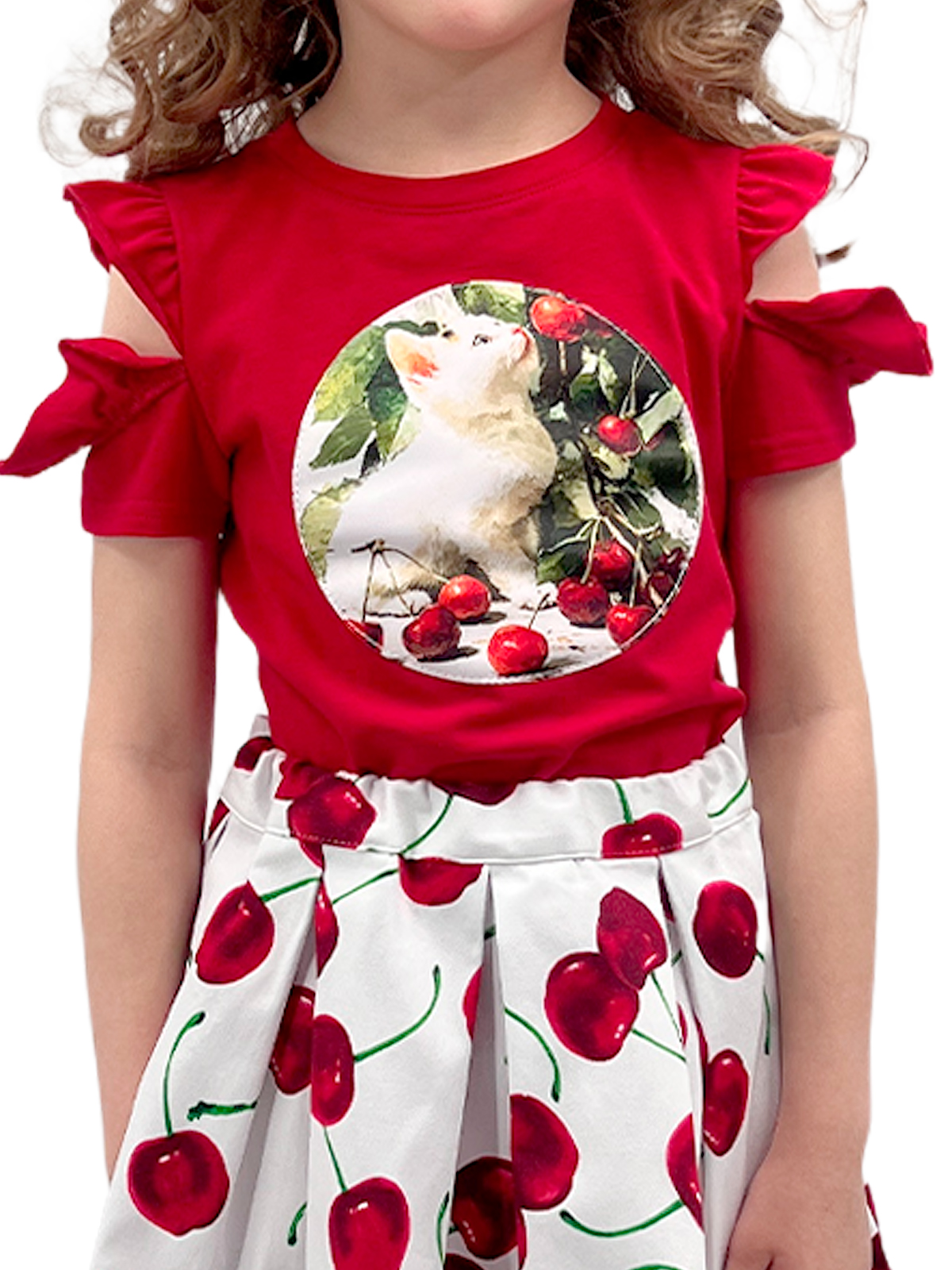 Блузка для девочки О54046 (красный)