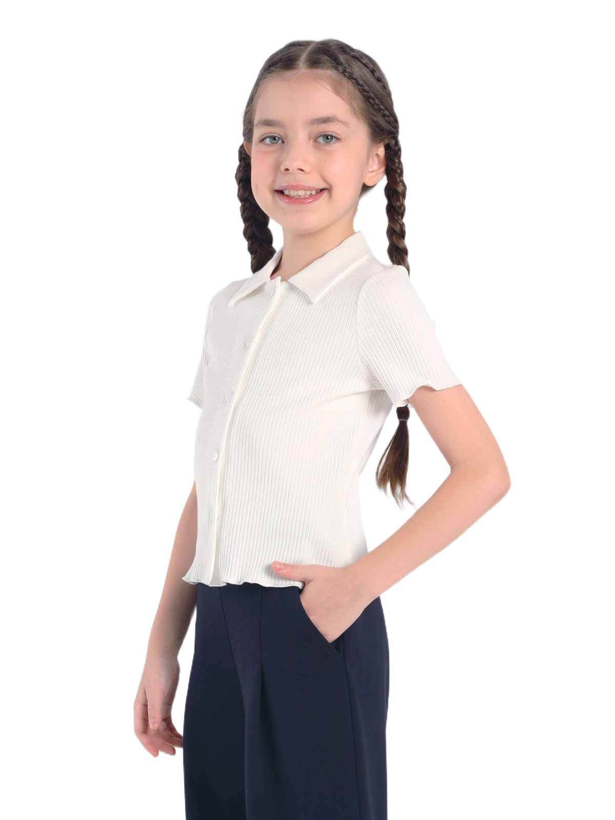 Блузка для девочки О76979 (белый)