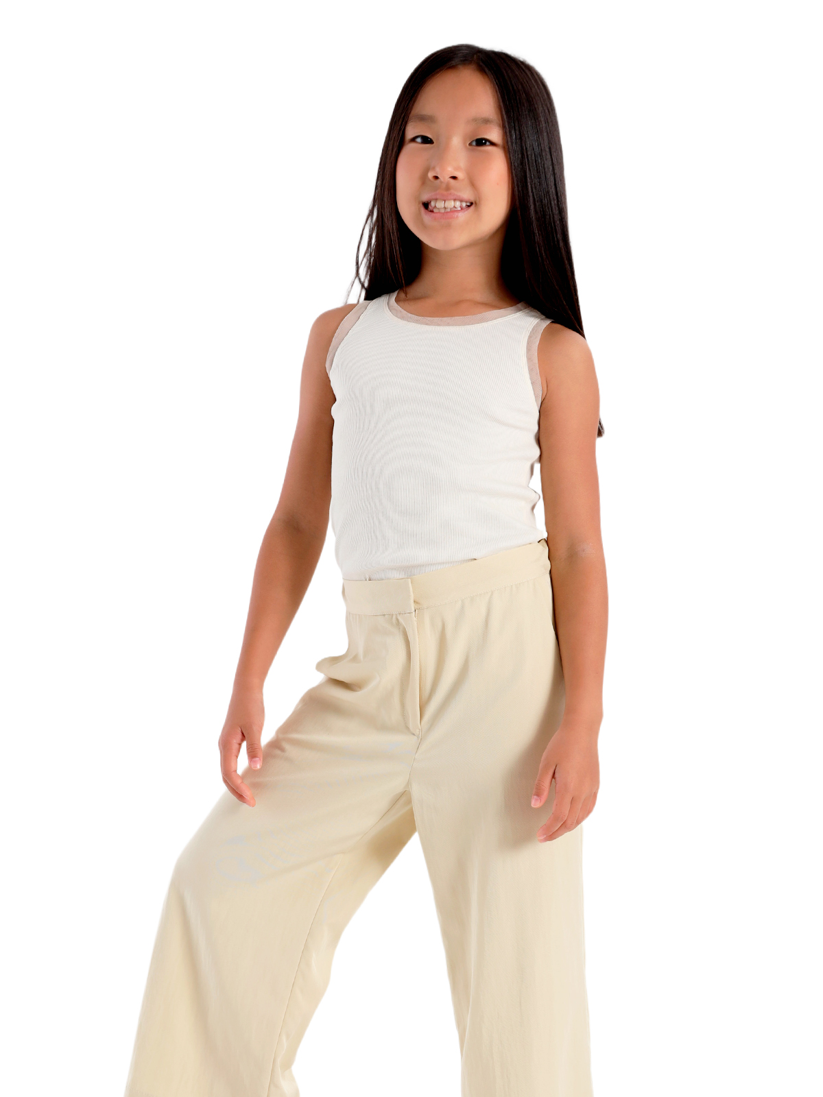 Брюки для девочки О57291 (молочный)