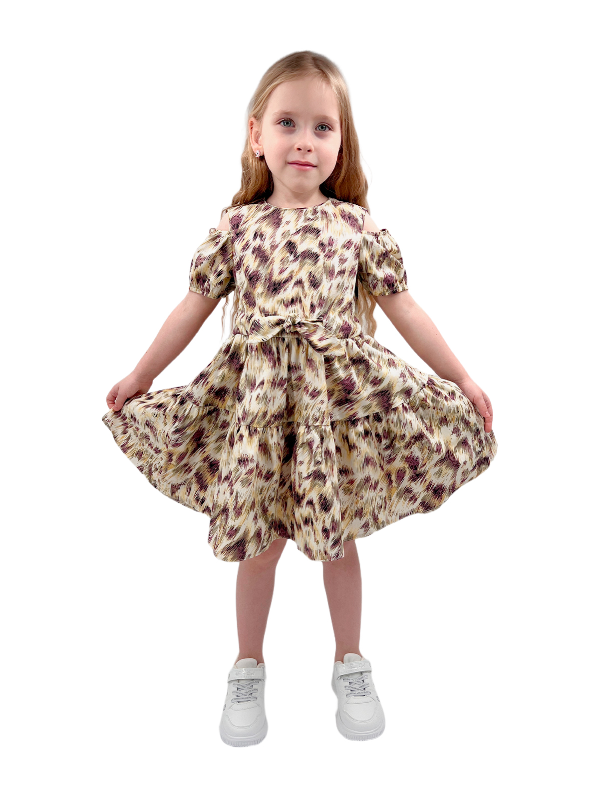 Платье для девочки О54747 (бежевый)