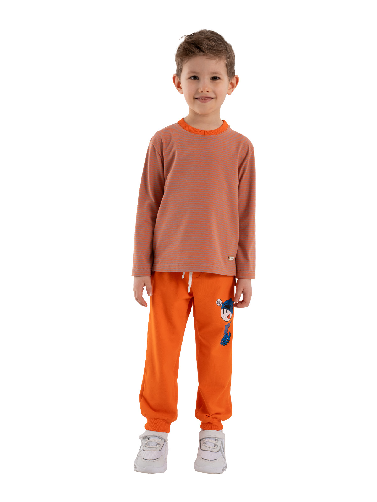 Брюки для мальчика О37128 (оранжевый)