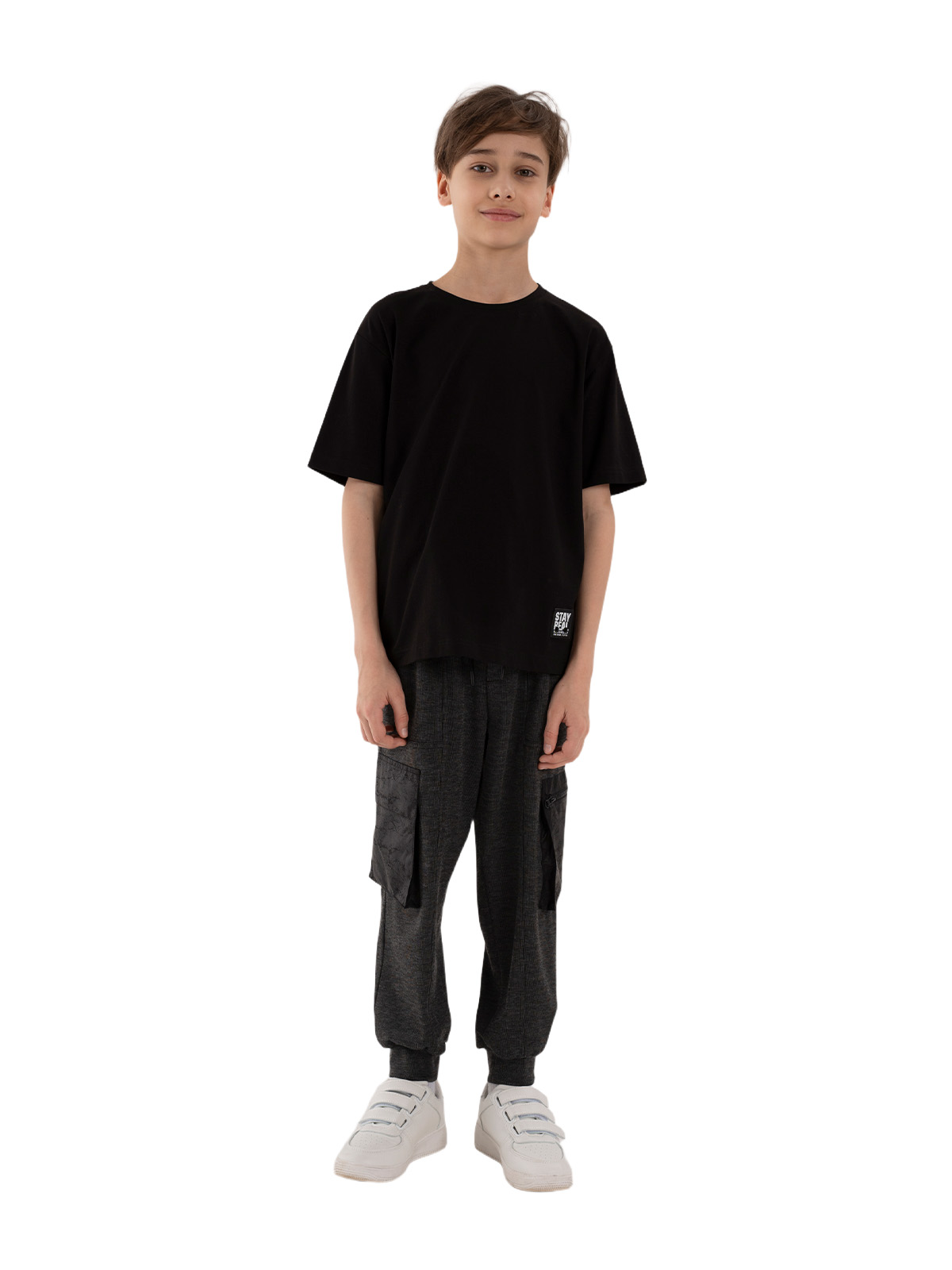 Брюки для мальчика О37164 (черный)