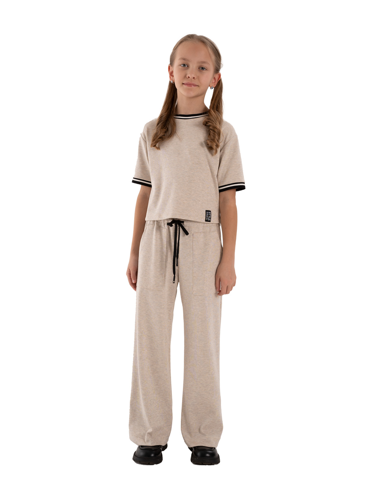 Брюки для девочки О67072 (бежевый)