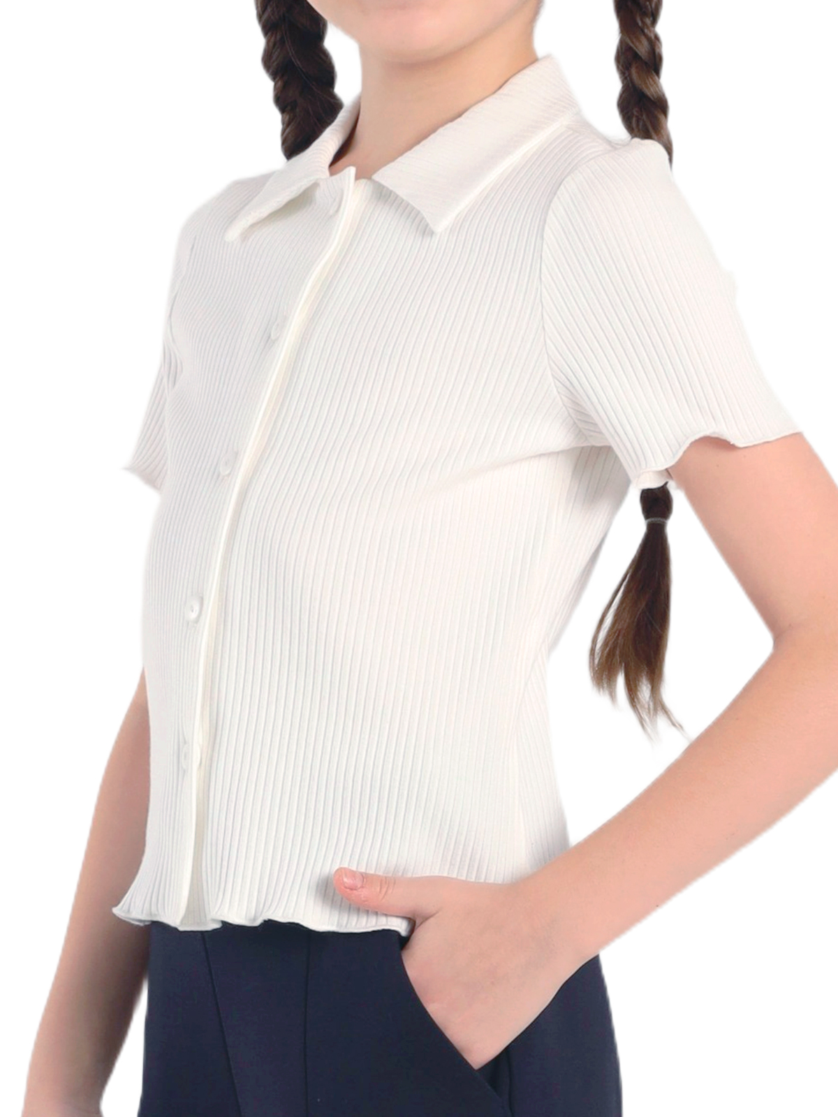 Блузка для девочки О76979 (белый)