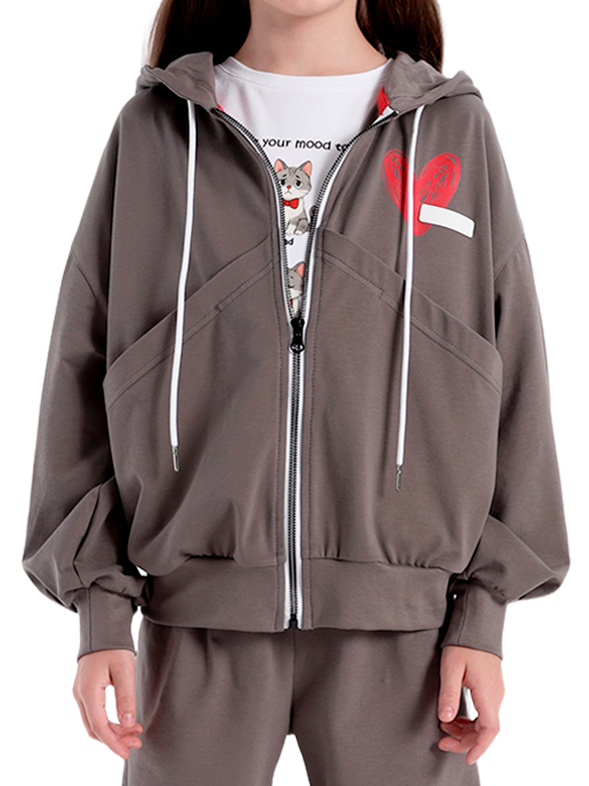 Джемпер для девочки О57278 (серый)