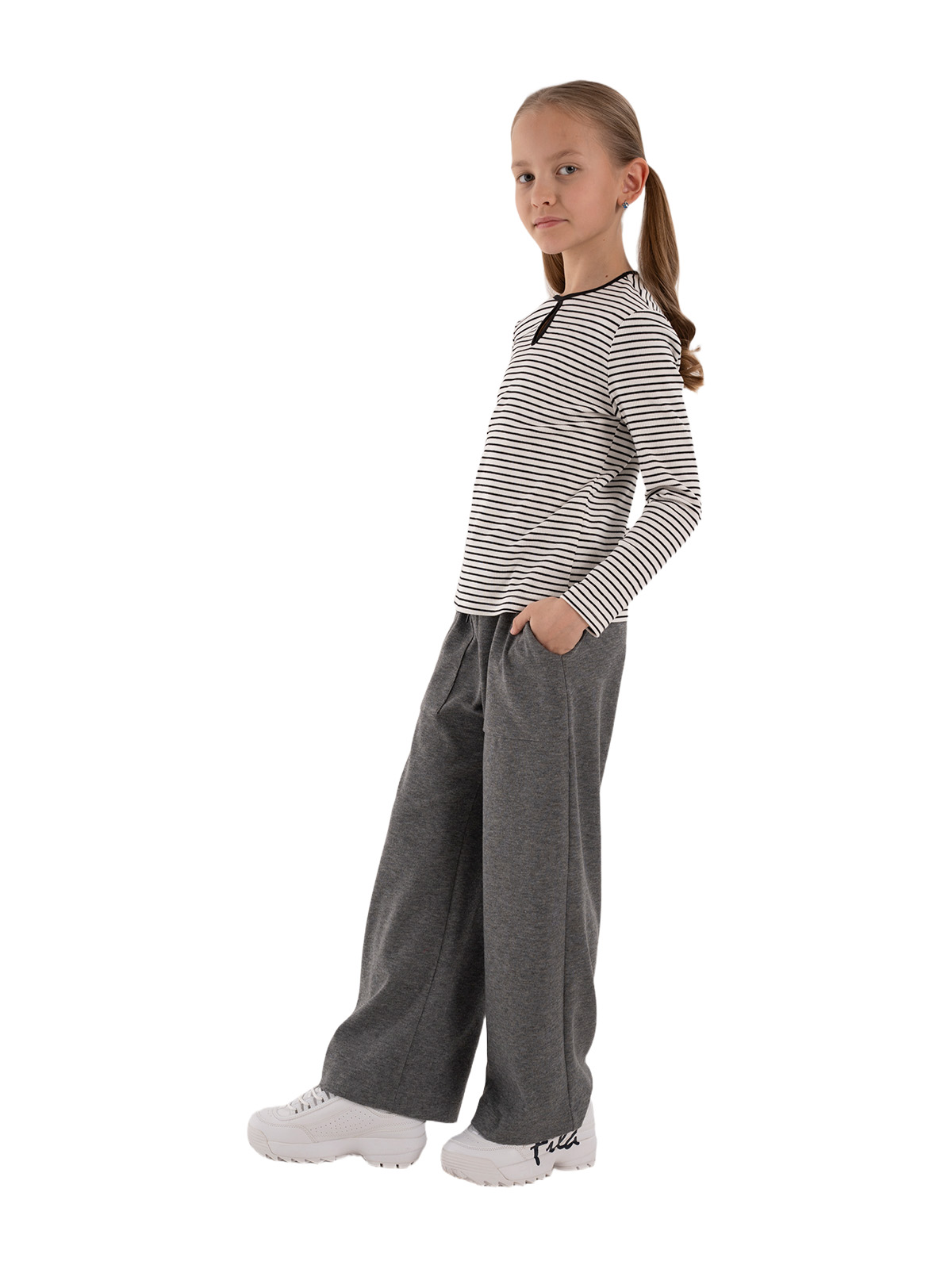 Джемпер для девочки О67082 (белый-черный)