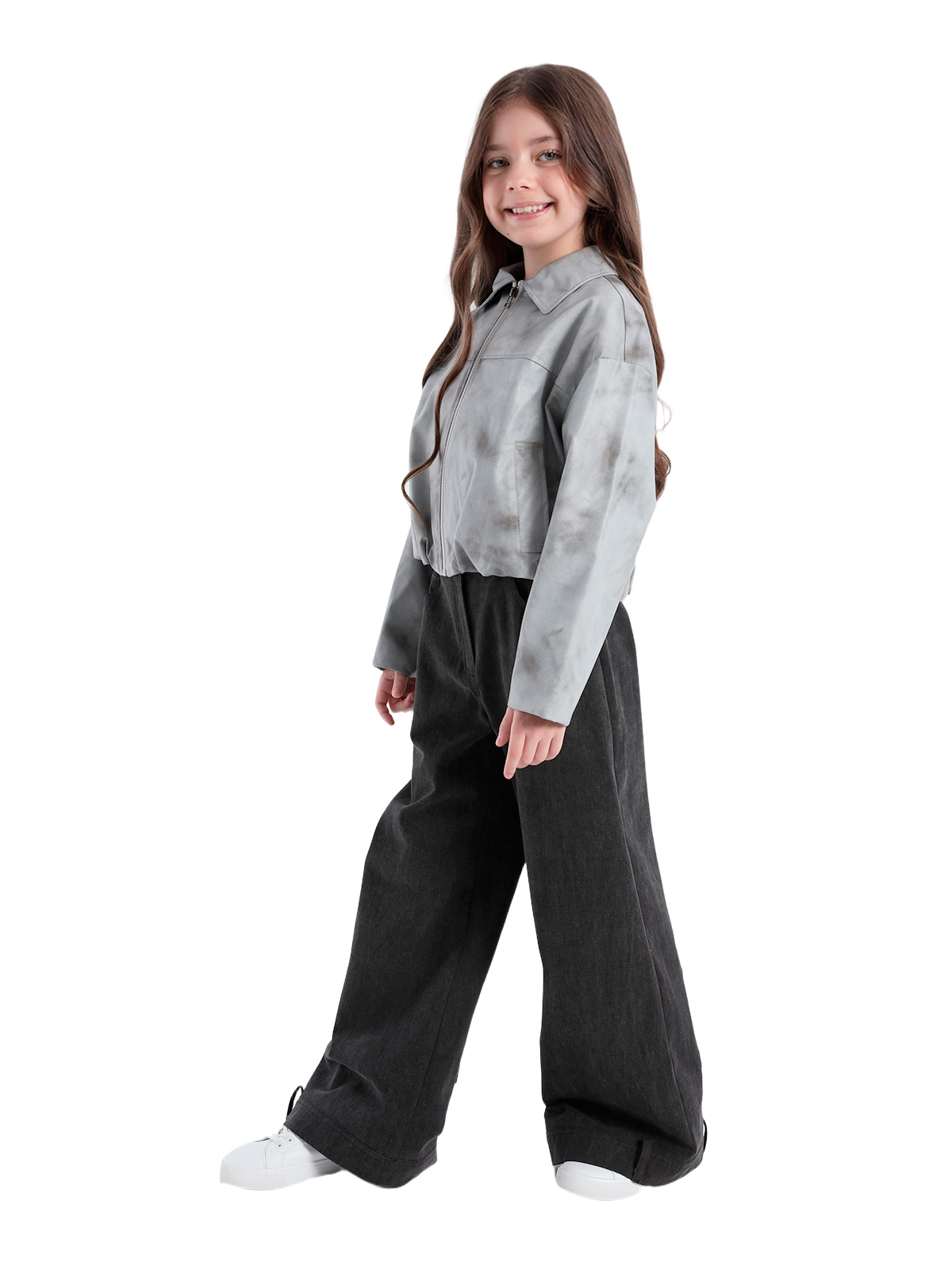 Куртка для девочки О57273 (серый)