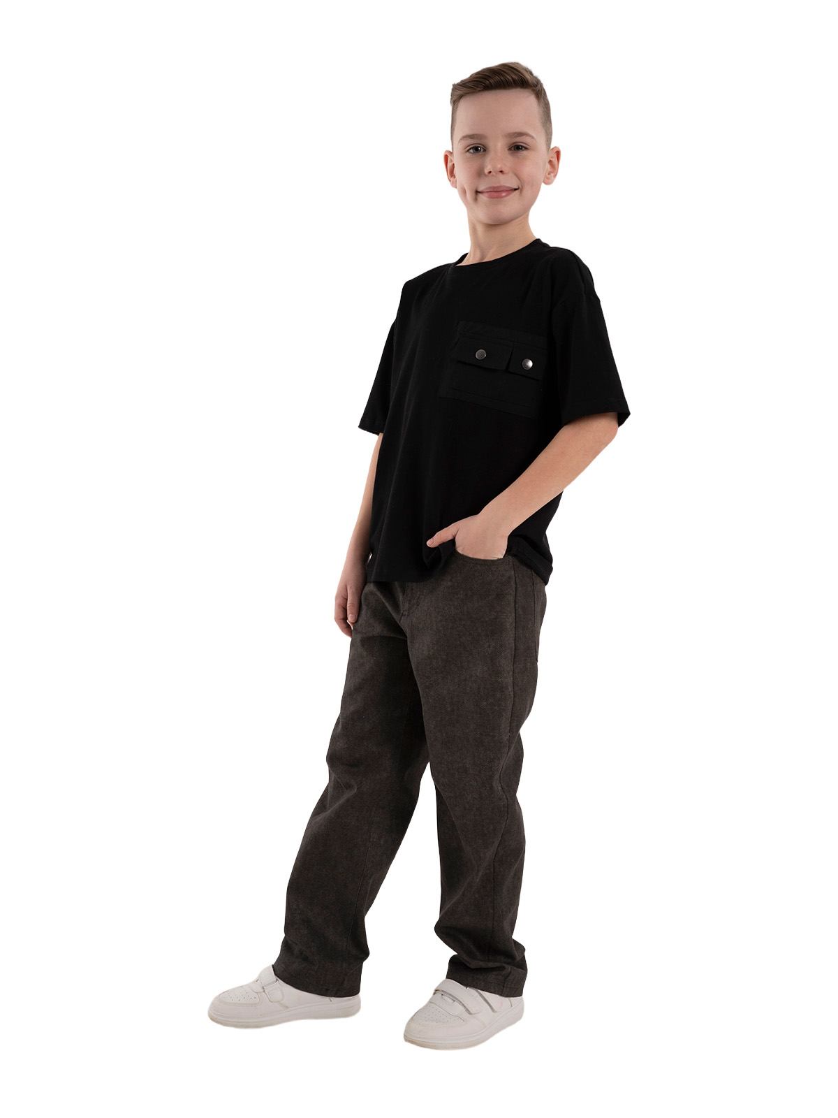 Брюки для мальчика О37168 (черный)