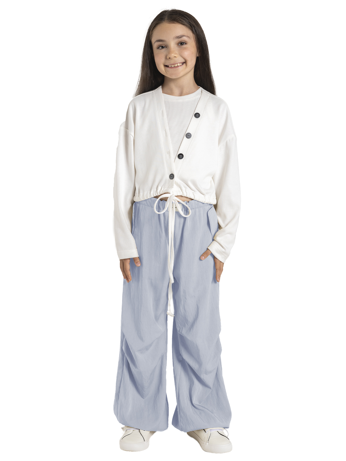 Брюки для девочки О56917 (голубой)