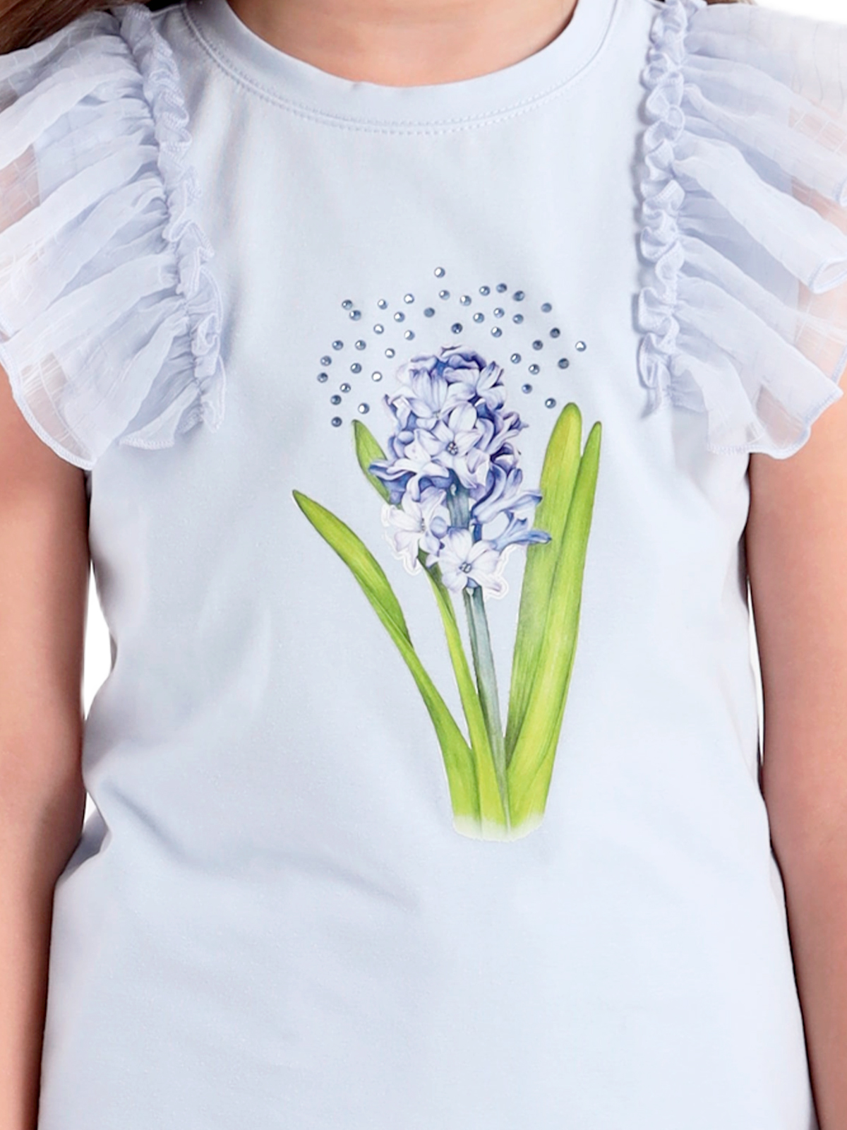 Блузка для девочки О57239 (голубой)