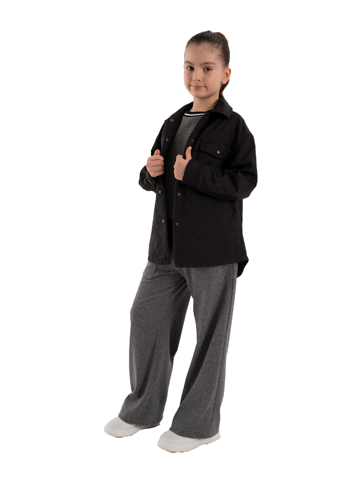 Брюки для девочки О67072 (серый)