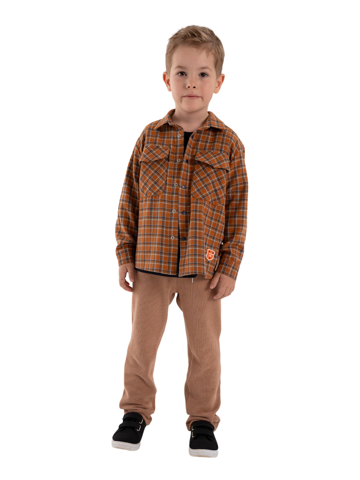 Брюки для мальчика О37129 (коричневый)