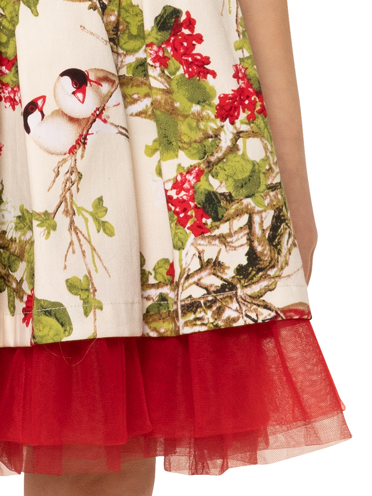 Платье для девочки О57246 (бежевый-красный)