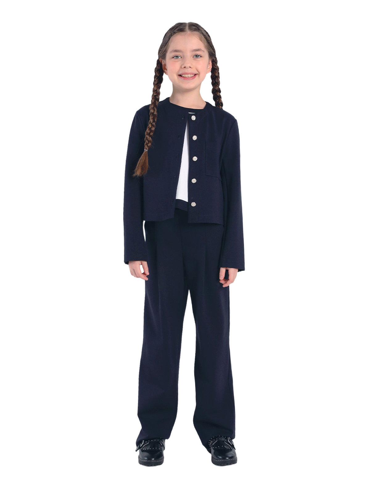 Жакет для девочки О77027 (синий)