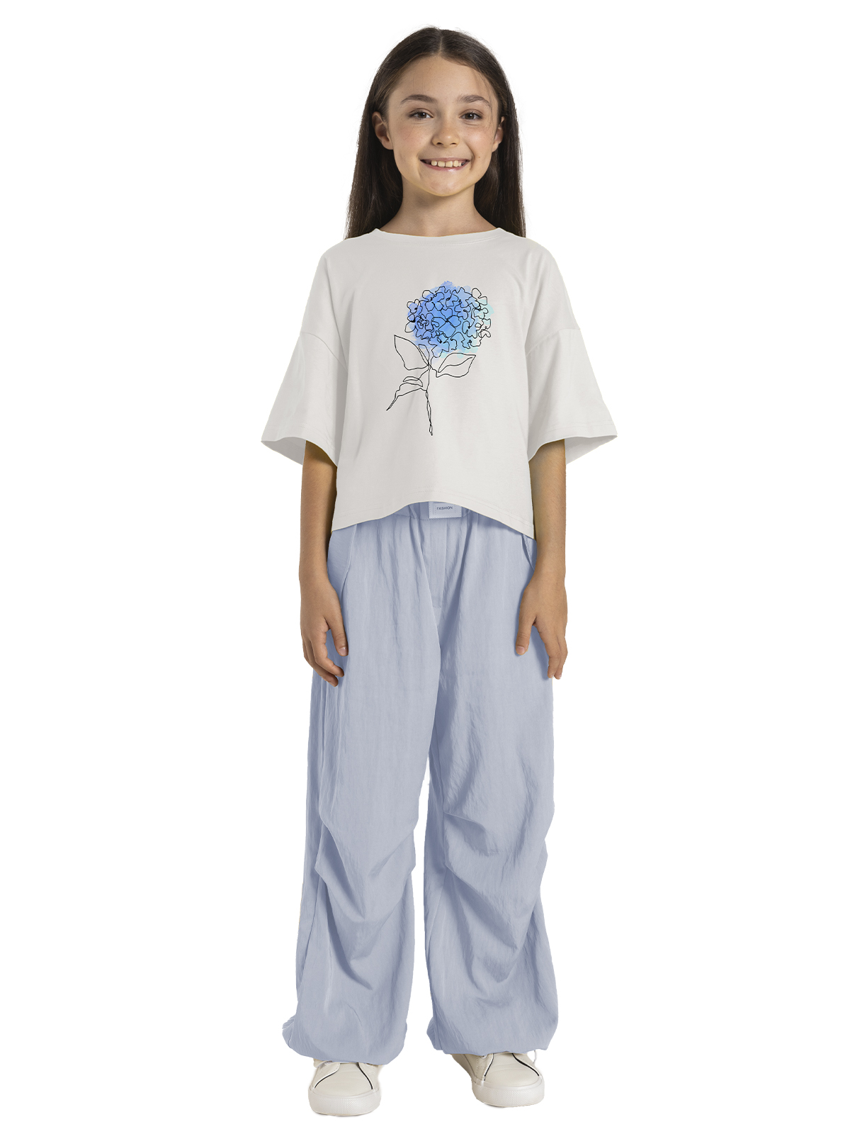 Брюки для девочки О56917 (голубой)