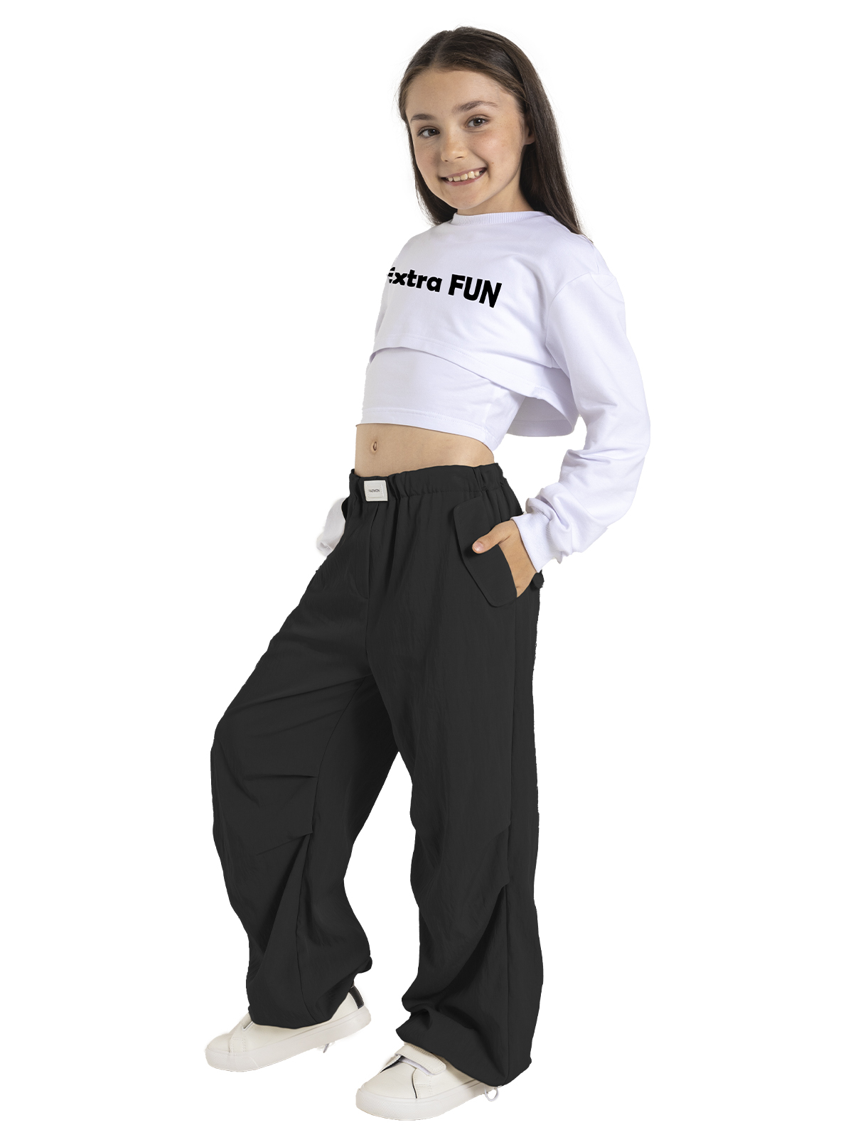 Брюки для девочки О56917 (черный)