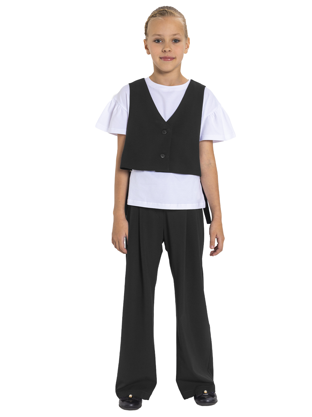 Жилет для девочки О77061 (черный)