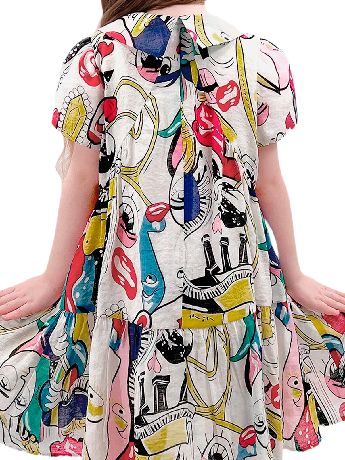 Платье для девочки О57230 (белый-красный)