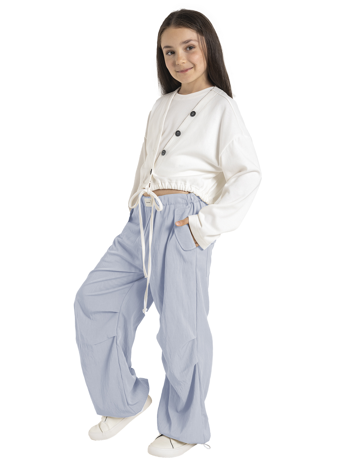 Брюки для девочки О56917 (голубой)