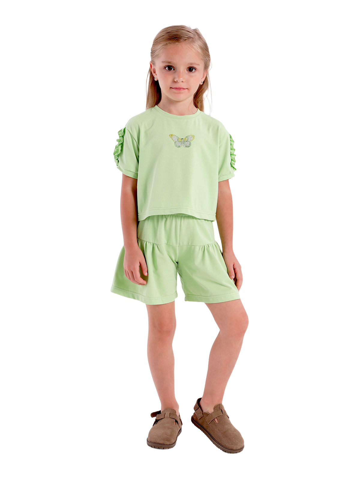 Комп.:блуз.,шор. для девочки О57255 (зеленый)