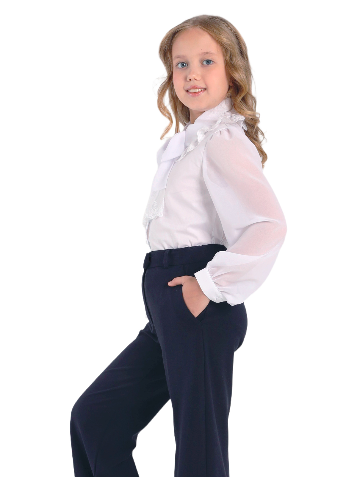 Брюки для девочки О76268 (синий)