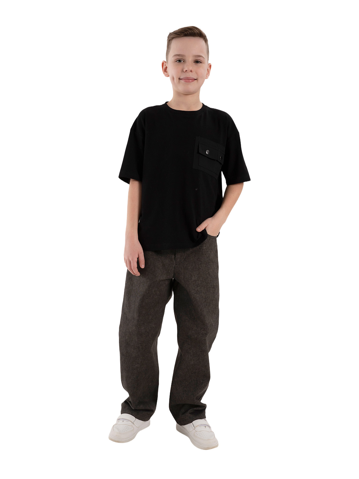 Брюки для мальчика О37168 (черный)