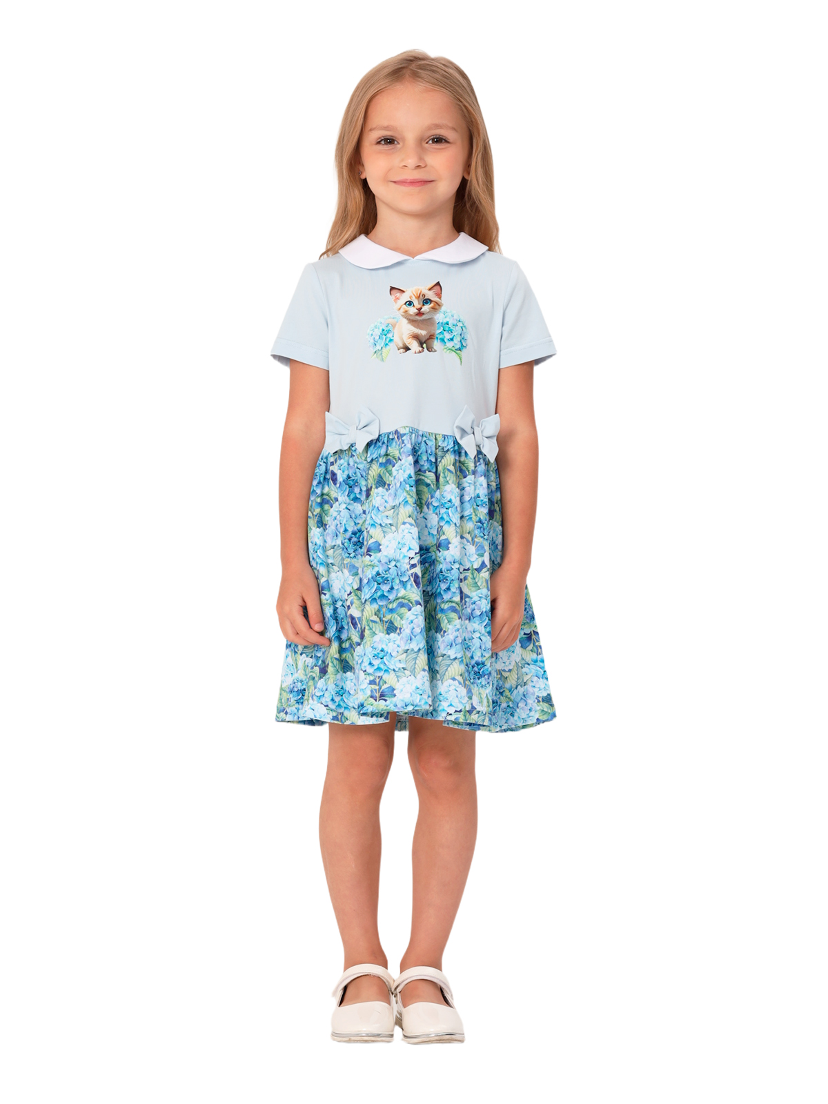 Платье для девочки О57301 (голубой)