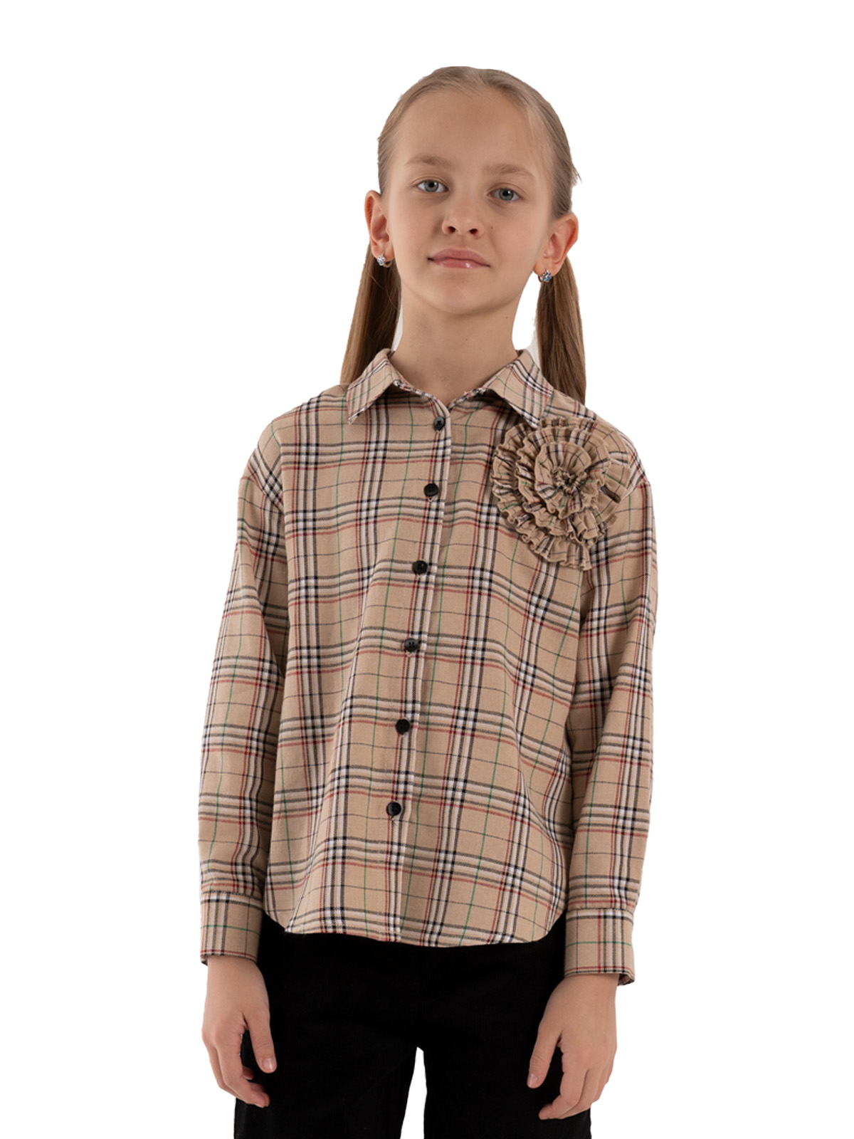Блузка для девочки О67073 (бежевый)